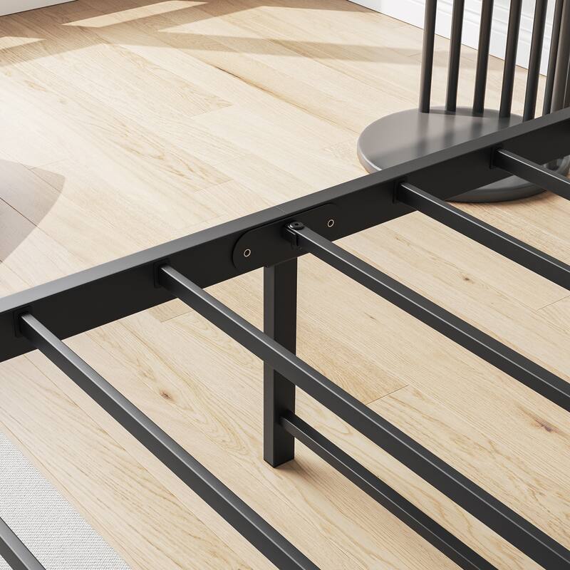 Metal Platform Bed Frame with Headboard & Footboard