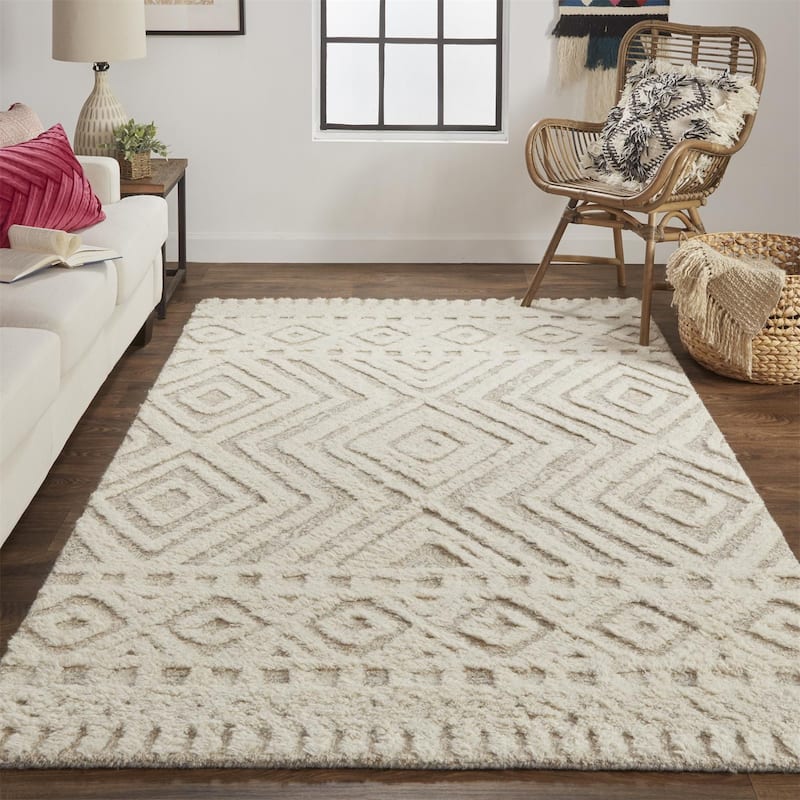 Zoyiw Geometric Stain Resistant Area Rug By HomeRoots - 2' x 3'