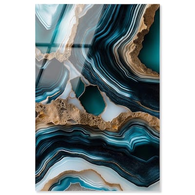 Teal Tectonic II Acrylic by Art Remedy, Ready to Hang