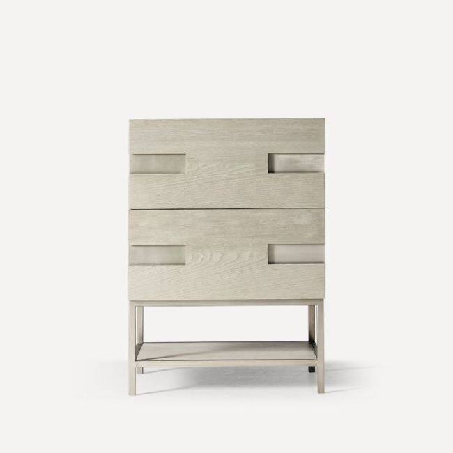 Robern CVSE24D Craft Series 24" Single Free Standing Vanity Cabinet - Natural Gray with Brushed Pewter