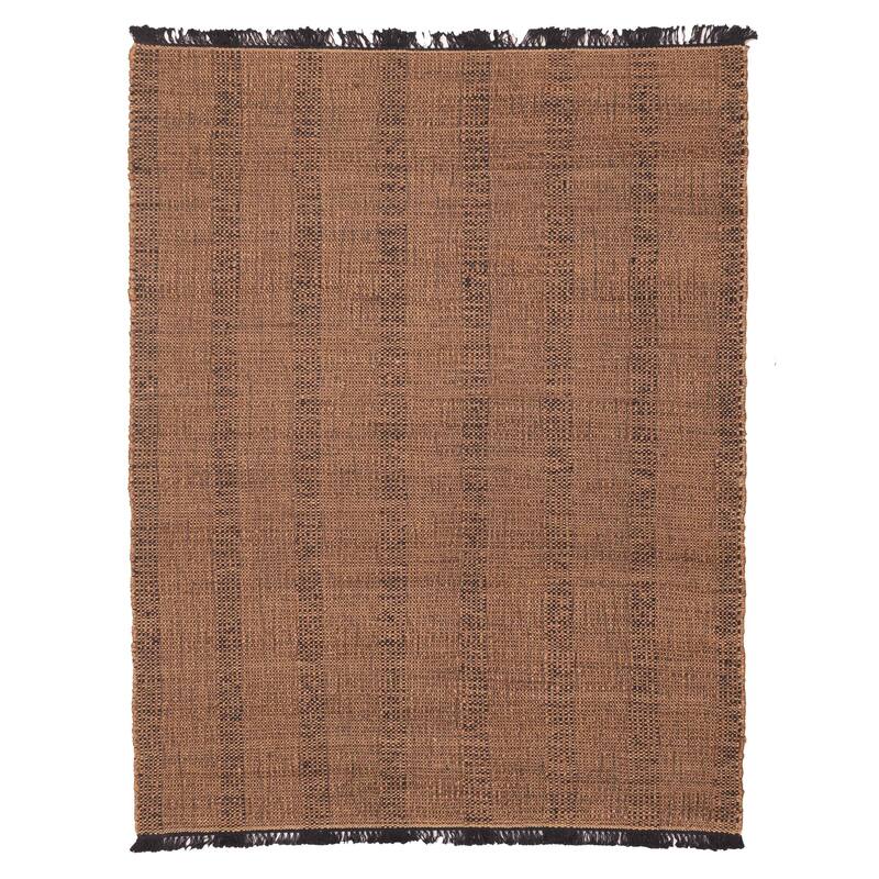 ECARPETGALLERY Flat-Weave Palas Denizli Brown Jute Kilim - 5'9 x 7'5