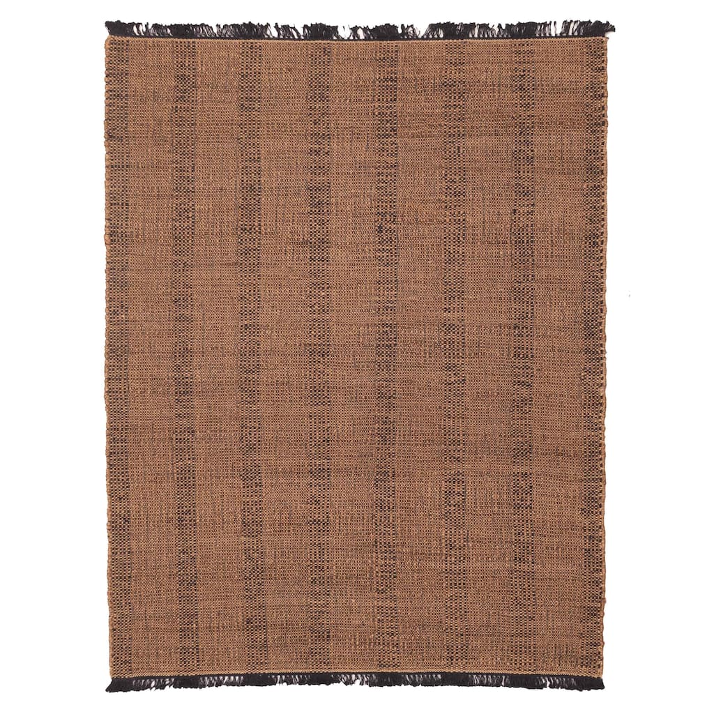 ECARPETGALLERY Flat-Weave Palas Denizli Brown Jute Kilim - 5'9 x 7'5