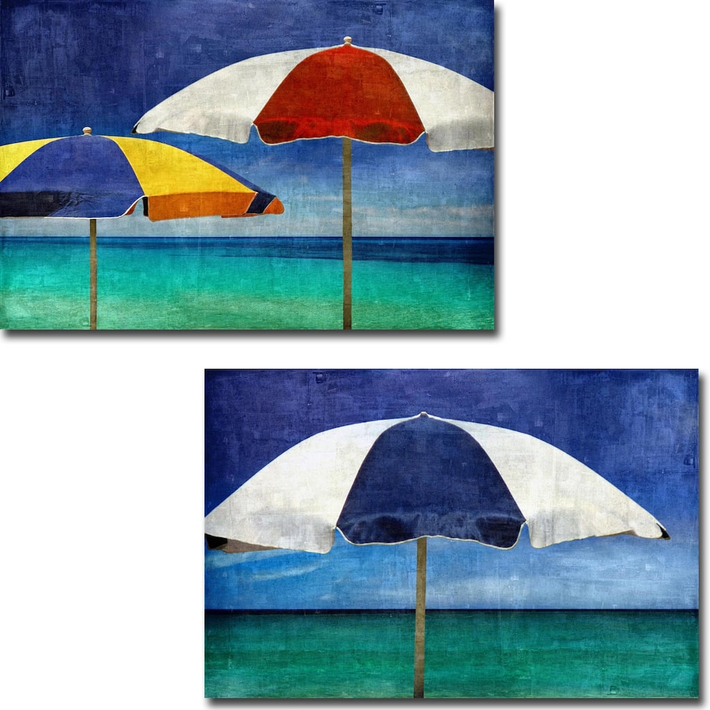 Beach Companions & In the Shade by Charlie Carter 2-pc Gallery Wrapped Canvas Giclee Set (16 in x 24 in Each Canvas in Set)
