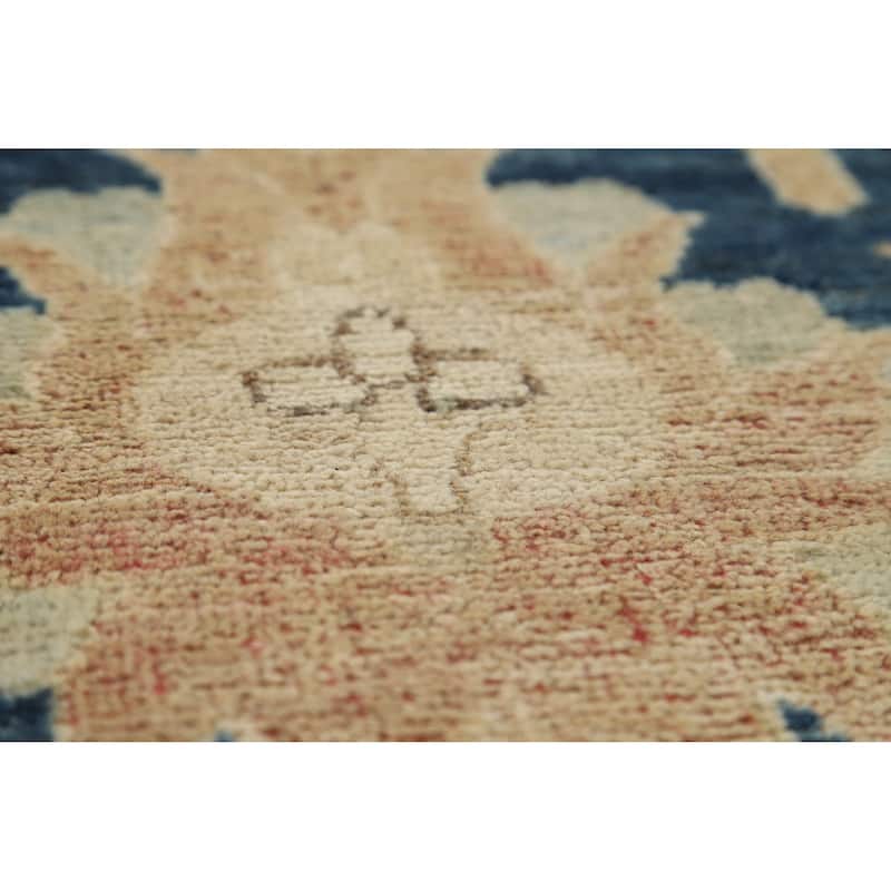 Hand Knotted Oriental 100% Wool Carpet Transitional All-Over Oranges & Rust Oushak Runner Rug - 8' 2'' X 2' 11''