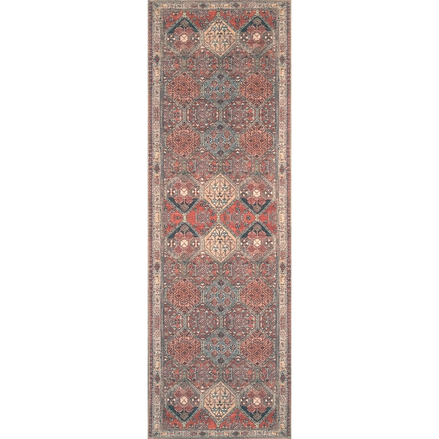 Domani Grove Machine Washable Persian Medallion Area Rug
