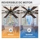 preview thumbnail 14 of 38, 52/65 Inch Ceiling Fan with Light, Modern Matte Black 8-Blade Fan, Reversible Wood Grain Blades, DC Motor, Remote Control