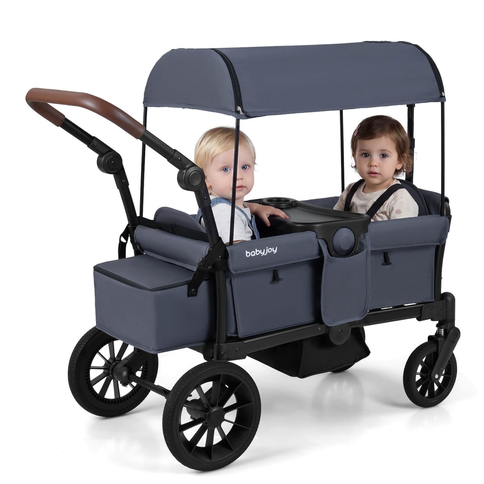 Costway Foldable Wagon Stroller for 2 Kids, Double Seater Toddler - See Details