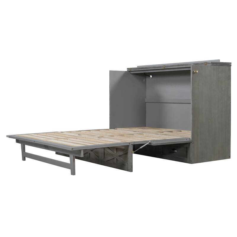 Modern Style Murphy Bed with Large Versatile Storage Drawers for Bedroom