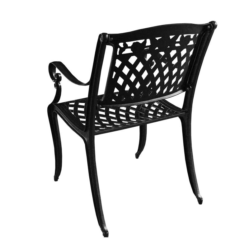 Lattice 63 inch Hexagon Dining Set with Lazy Susan and Six Chairs