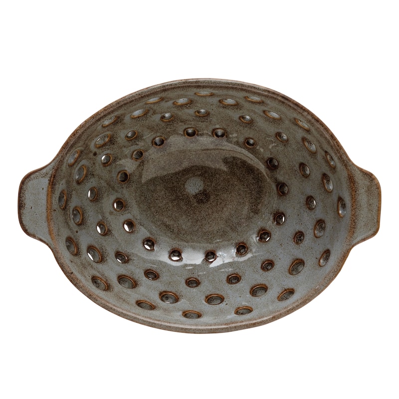 Stoneware Berry Bowl, Reactive Glaze, Brown (Each One Will Vary)
