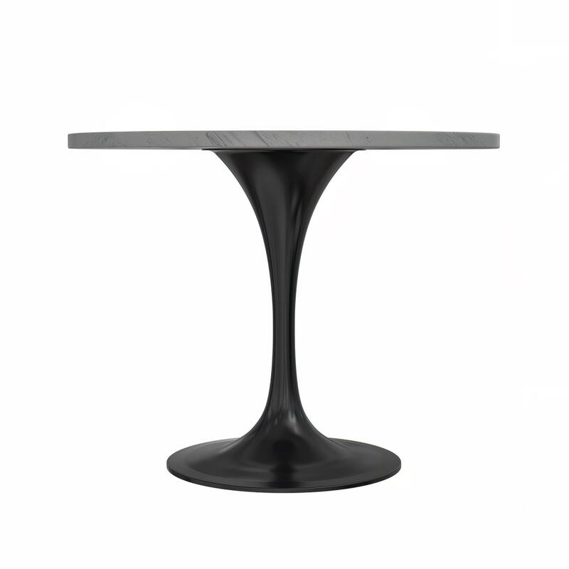 5-Piece Dining Set 36-Inch Square Resin Top Dining Table and 4 Leather Arm Chairs