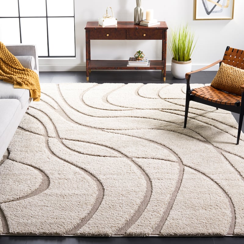 SAFAVIEH Florida Shag Sigtraud Abstract Waves 1.2-inch Thick Rug