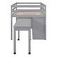 preview thumbnail 88 of 144, Twin/Full Size Low Loft Bed with Retractable Writing Desk and 4 Drawers, Wooden Loft Bedframe w/ Lateral Portable Desk & Shelves