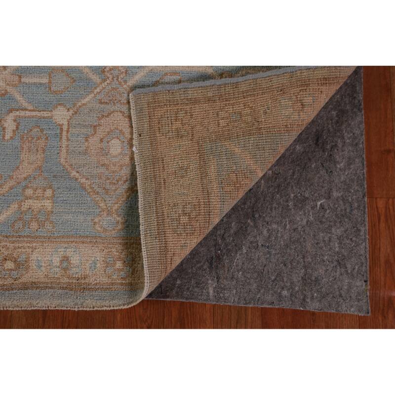 Hand Knotted Oriental 100% Wool Carpet Transitional Medallion Navy Blue & Blues Oushak Area Rug - 13' 7'' X 10' 0''