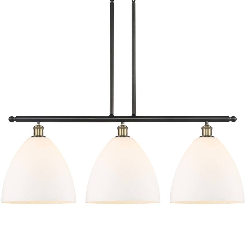 Innovations Lighting 516-3I-15-39 Bristol Linear Bristol Glass 3 Light - Black Antique Brass / Matte White