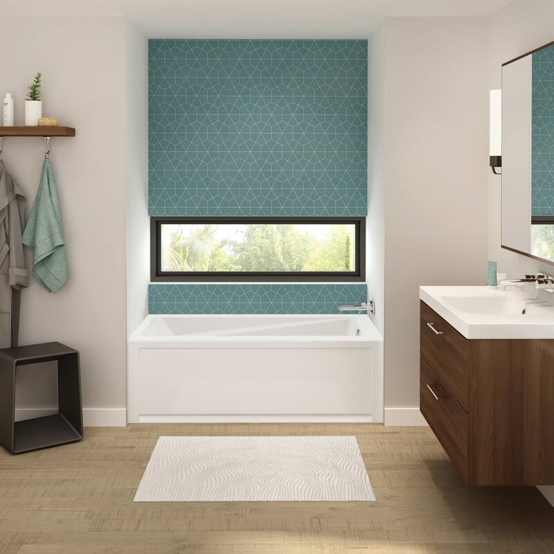 Maax Exhibit 60" Alcove Acrylic Soaking Tub with Right Drain and