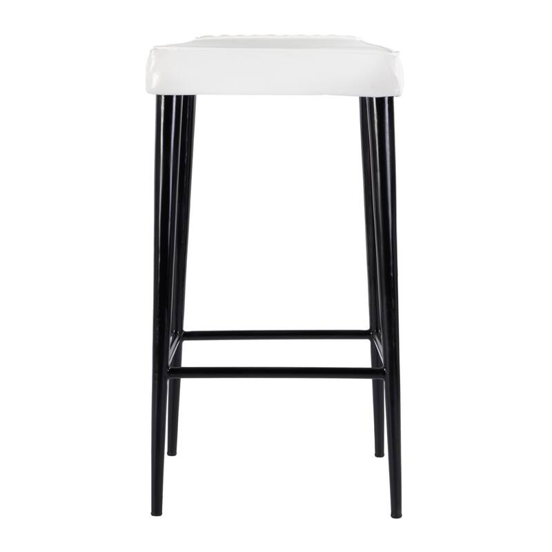 Maxwell 32"H Seat Leather and Metal Square Bar Stool