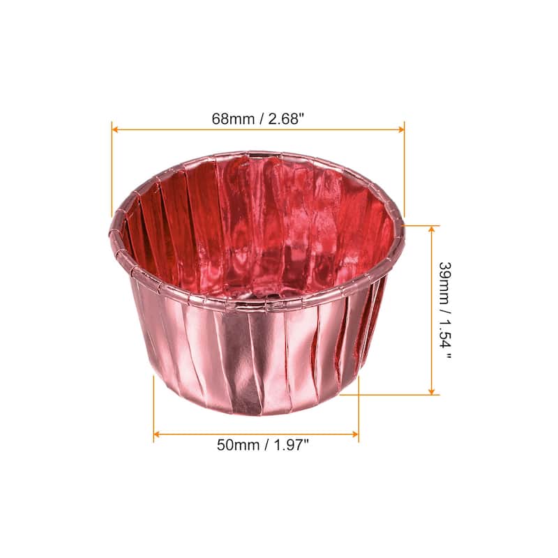Cupcake Cups, 50pcs Aluminum Foil Standard Cupcake Liners - Rose Gold