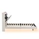 preview thumbnail 39 of 55, Upholstered Platform Bed Frame with LED Light Bar and USB