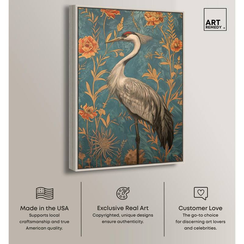 Graceful Grus Gaze Canvas by Art Remedy