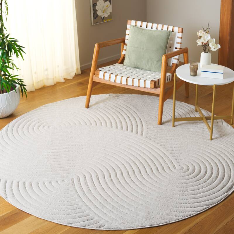 SAFAVIEH Selena Delphine Modern & Contemporary Rug - 5'3" Round - Ivory