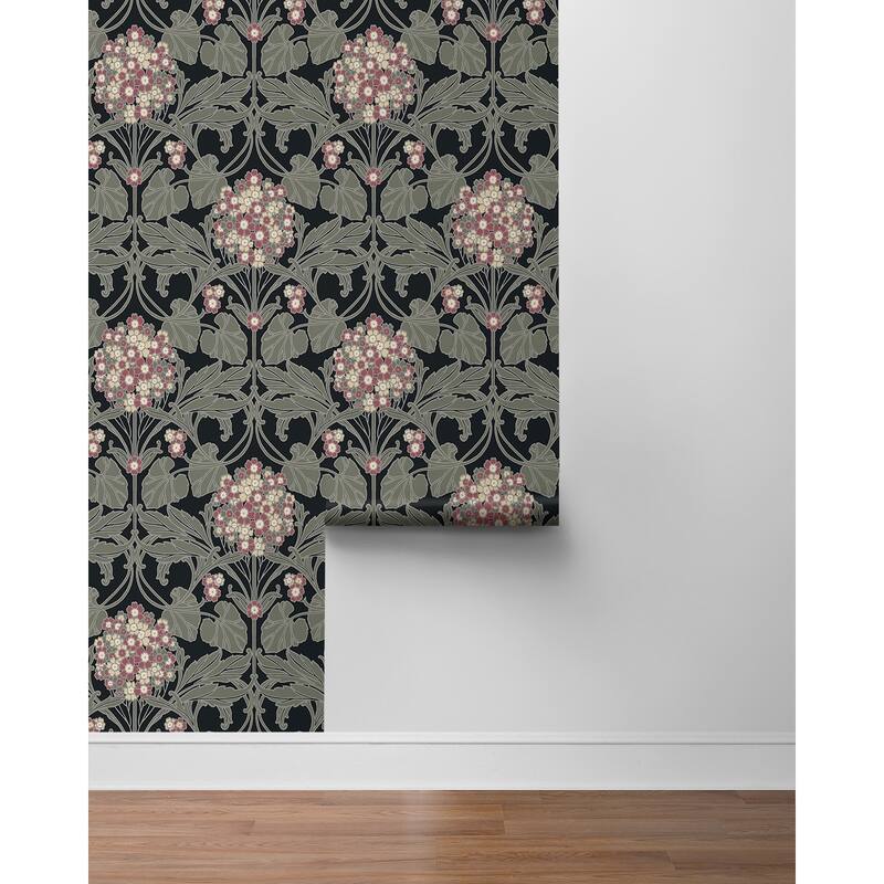 NextWall Hydrangea Floral Peel and Stick Wallpaper