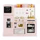 preview thumbnail 3 of 17, Wooden Play Set Kitchen MDF Stainless Steel Lighted Microwave Ice Maker Ample Storage for Kids 3 Years Old and Up Pink