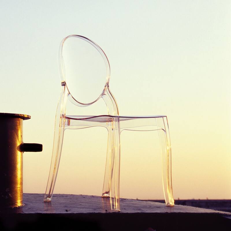 35.5" Clear Transparent Outdoor Patio Bistro Chair