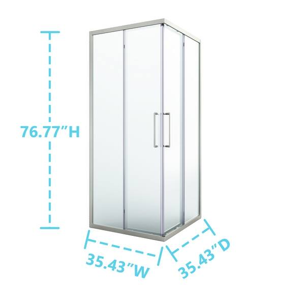 Art Leon Cornerview Shower Enclosure With Sliding Door On Sale Overstock 32635142 Silver
