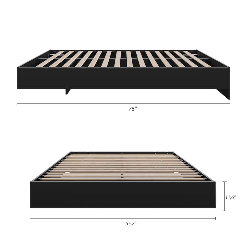 Nexera Platform Bed Frame , Black
