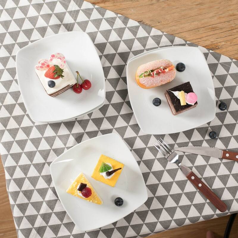 MALACASA Julia Porcelain Dessert Plates (Set of 6)
