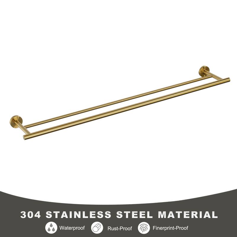 WOWOW Wall Mounted Stainless Steel Double Towel Bar