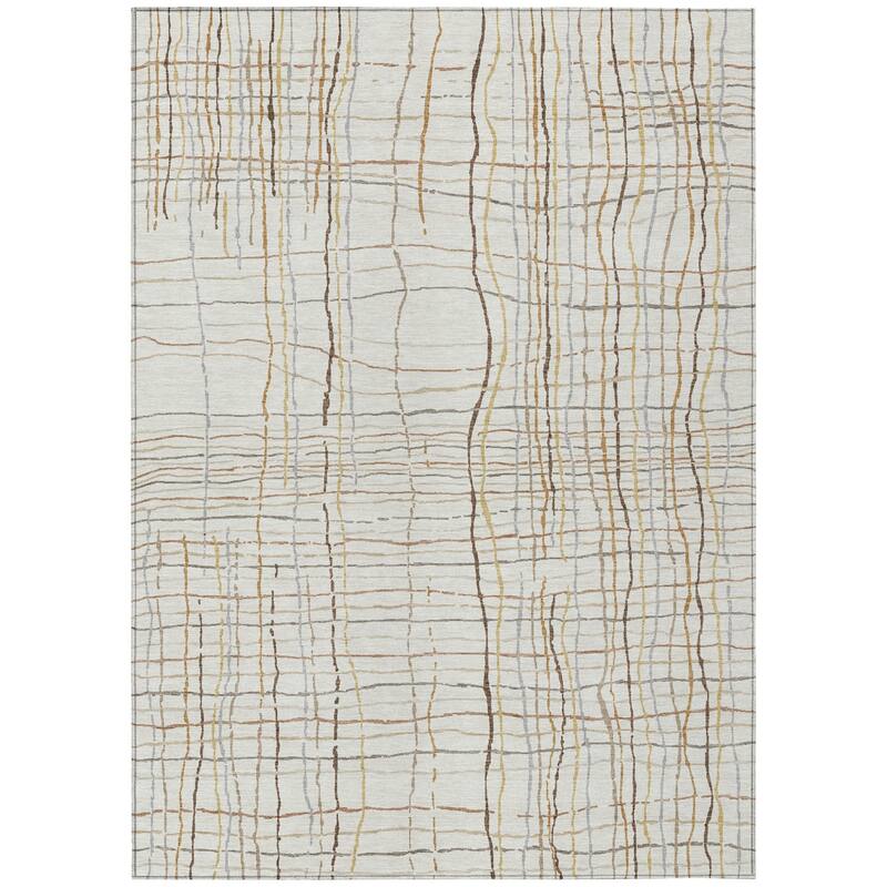 HomeRoots Striped Transitional Rectangle Outdoor Rug