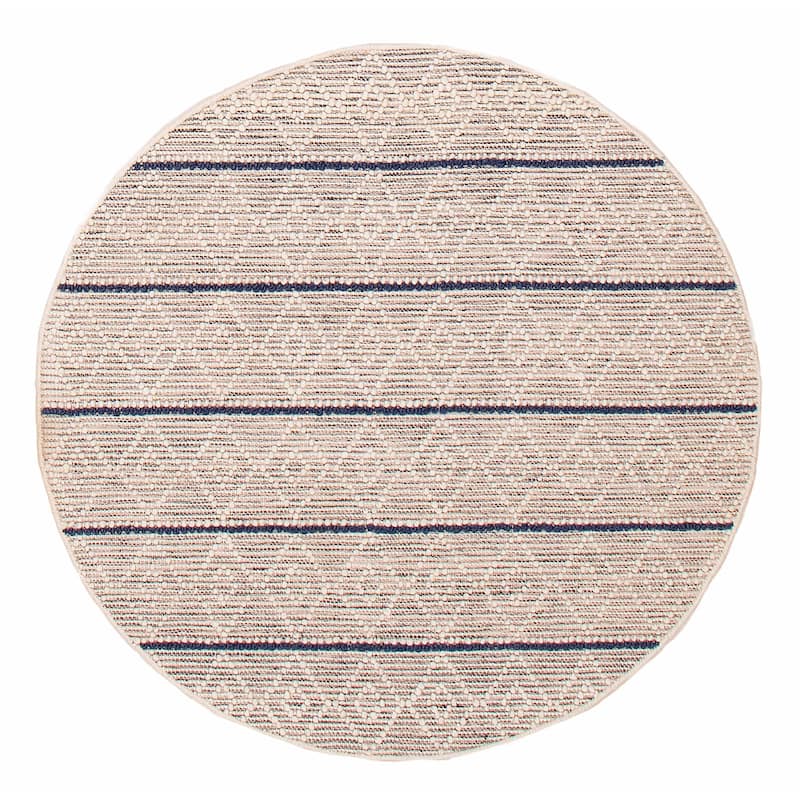ECARPETGALLERY Braid weave Sienna Ivory Wool Rug - 4'10 x 4'10 - Ivory - 4'10 x 4'10