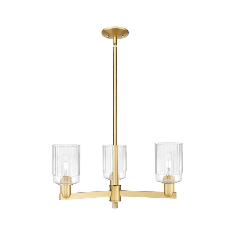 Innovations Lighting Endless Possibilities Arcadia - Hadley - 3 Light 26" Stem Hung Chandelier - Clear/Satin Gold