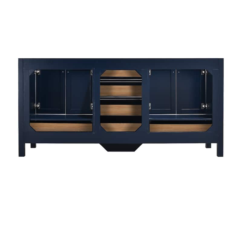 StarrySky 72 inch Undermount Double Sink Bathroom Vanity with Engineered Carrara Marble Top