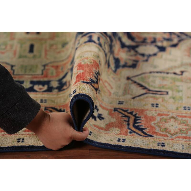 Vegetable Dye Heriz Serapi Oriental Rug Hand-Knotted Wool Carpet - 4'9"x 6'8"