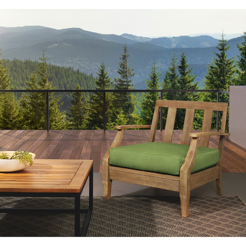 Sorra Home Sunbrella Outdoor Knife Edge Deep Seating Cushion - 23.5 in W x 23 in D x 5 in H - Cilantro