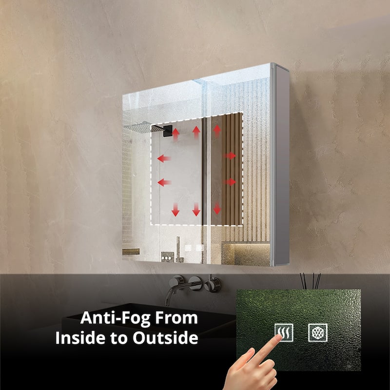 Corsica Surface-Mount LED Mirror Medicine Cabinet with Defogger