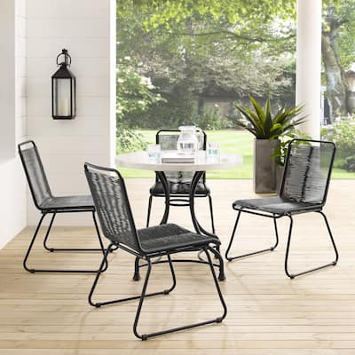 Sarcelles Woven Wicker Patio Dining Chairs by Corvus (Set of 4)