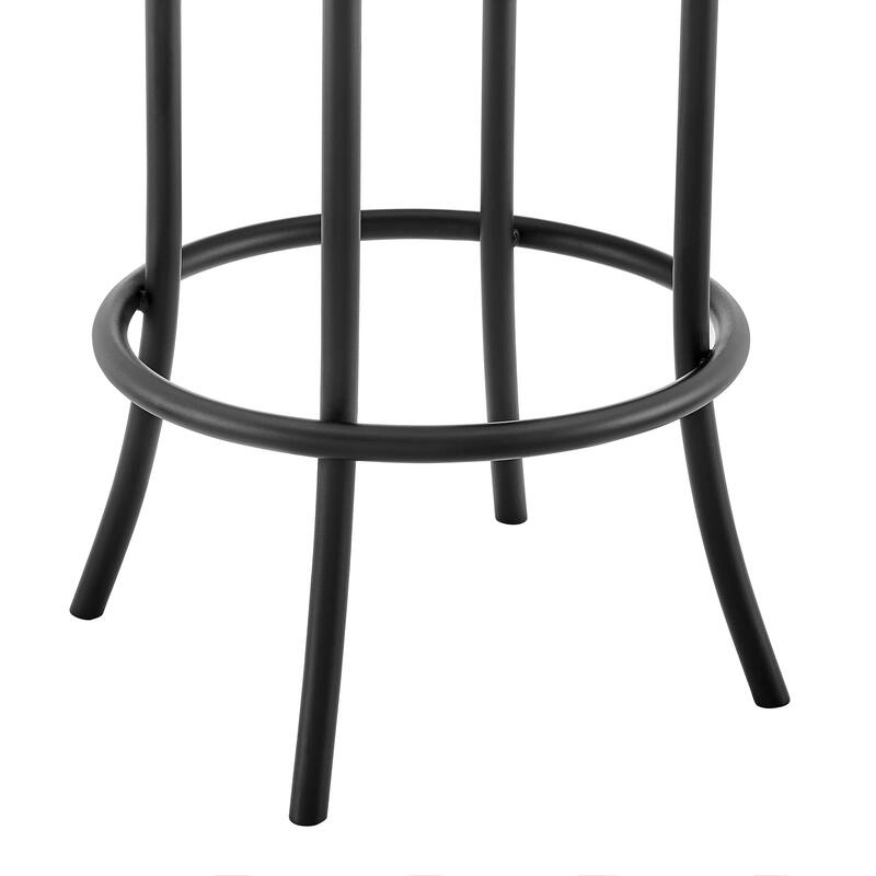 Natya Modern Swivel Counter/Bar Stool in Faux Leather and Metal