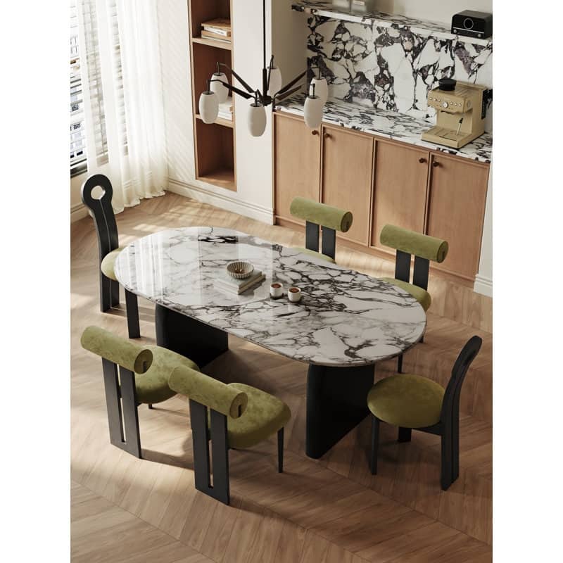 Bulgari Design Terrazzo Stone Oval Dining Table