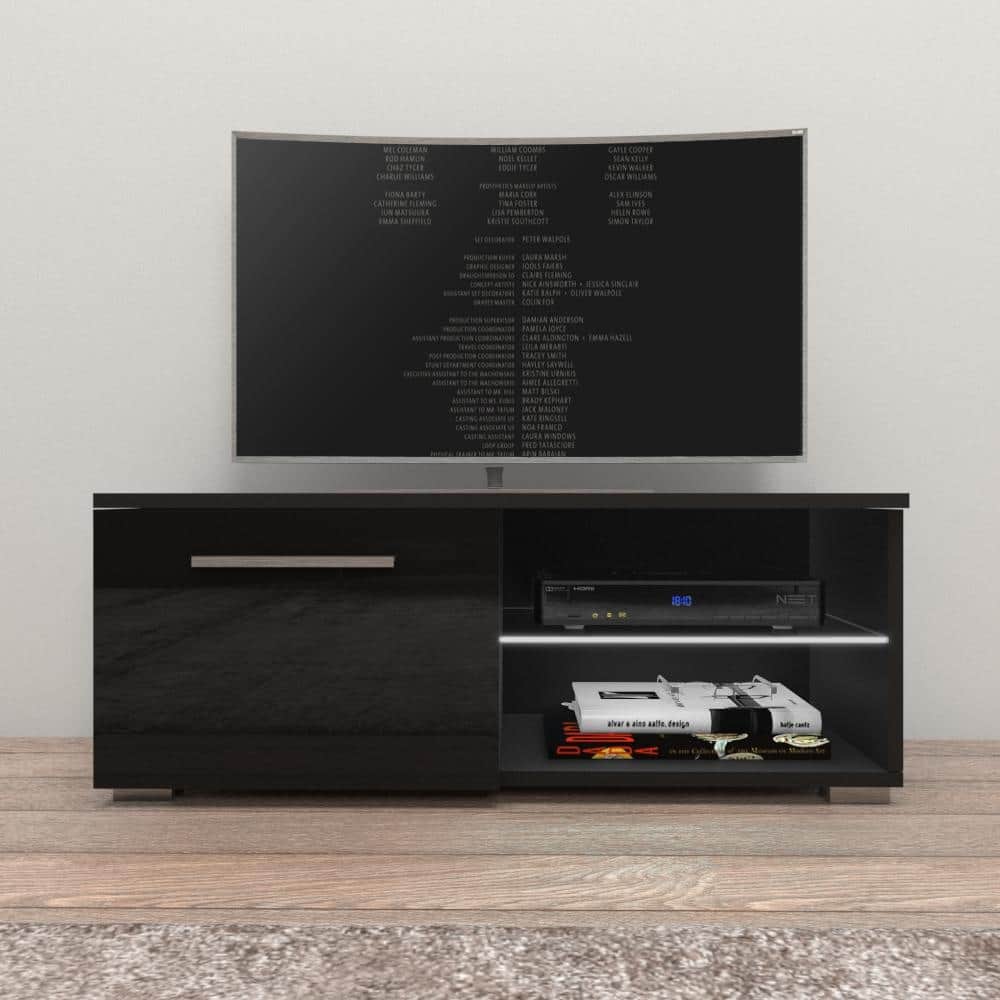 Moon Matte Gloss TV Stand with 16 Color LED Lights