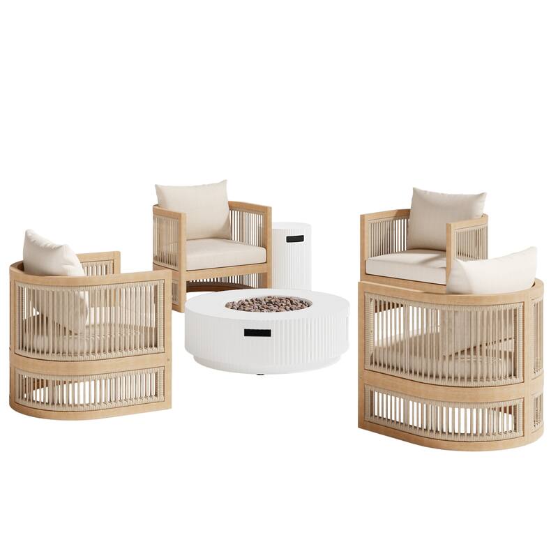 Christopher Knight Home - Outdoor Acacia Wood Conversation Set