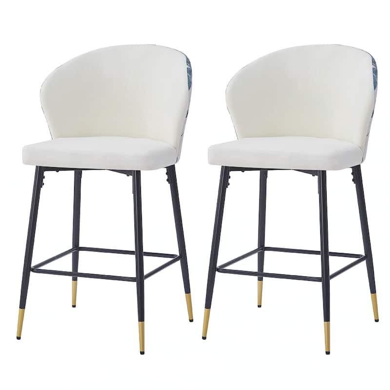 Counter Height Bar Stools Set of 2,White