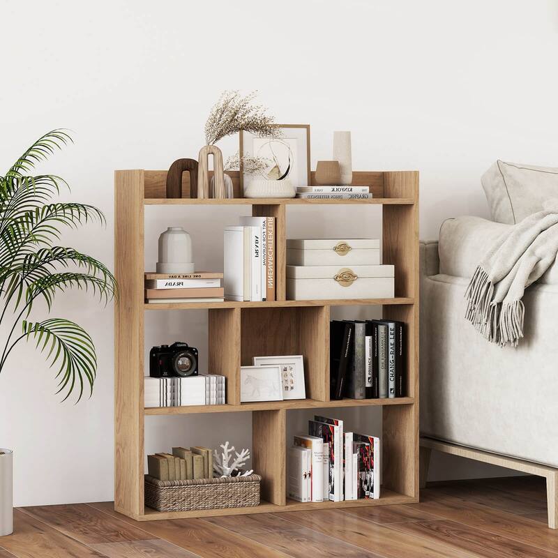 Costway 1/2 PCS 7-cube Bookcase Open Storage Shelf with Anti-tipping - See Details