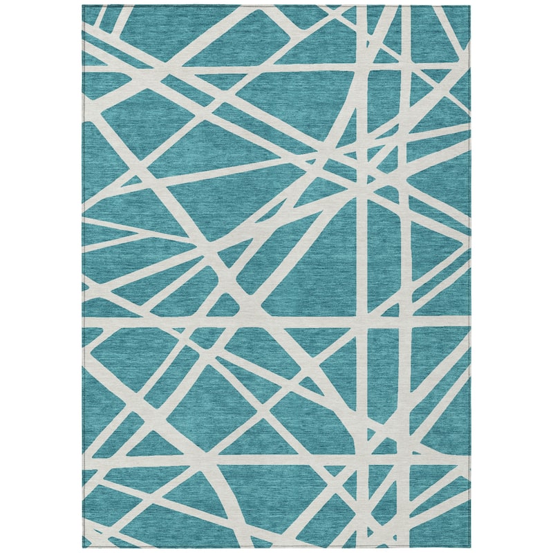 HomeRoots Geometric Transitional Rectangle Outdoor Rug