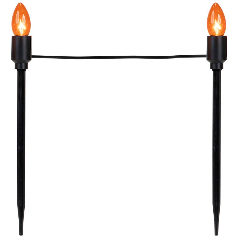 C9 Halloween Pathway Markers - Orange - 8.75' Black Wire - Set of 10