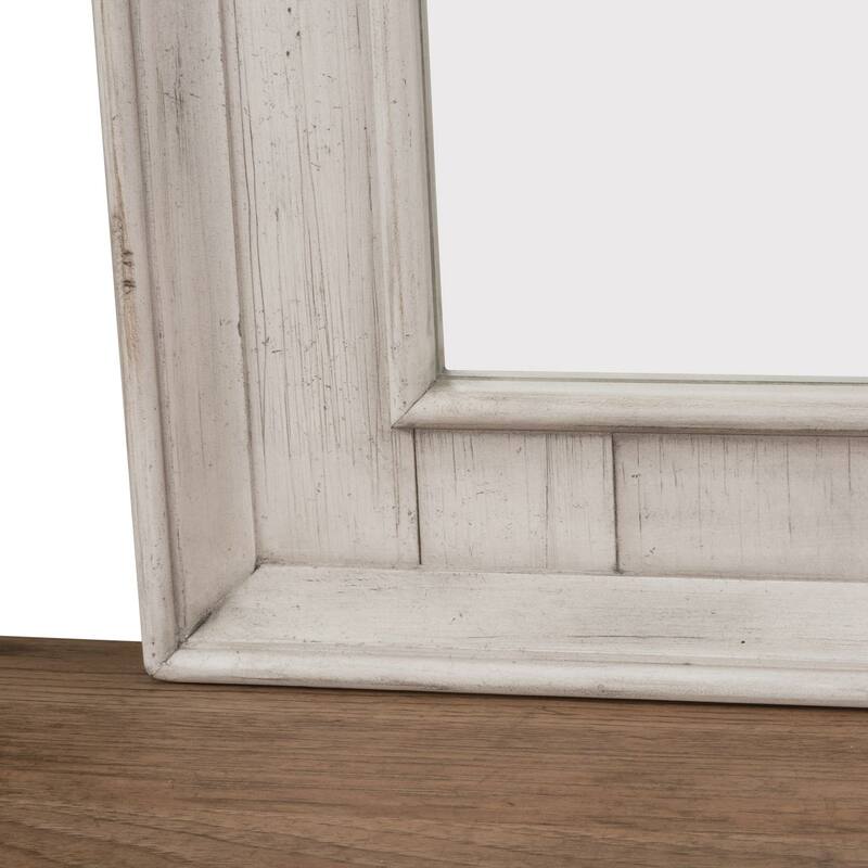 Farmhouse Reimagined Antique White & Chestnut Dresser & Mirror
