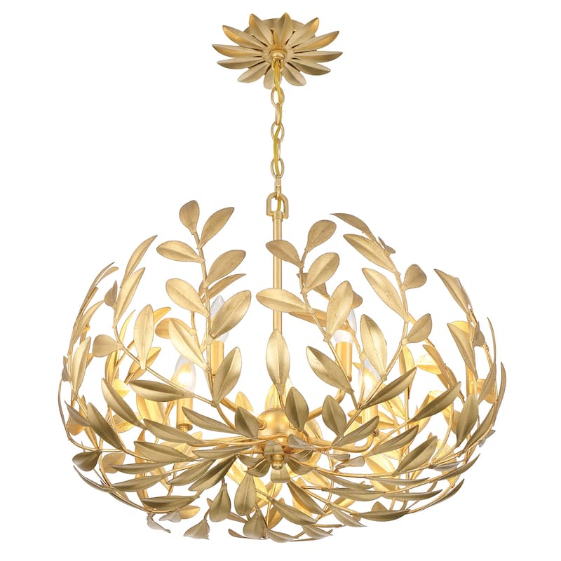 Broche 5 Light Antique Gold Chandelier